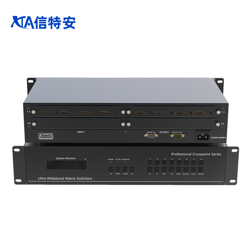 信特安4K多屏图像画面拼接处理器深度解析 4进4出HDMI2.0无缝切换拼接矩阵